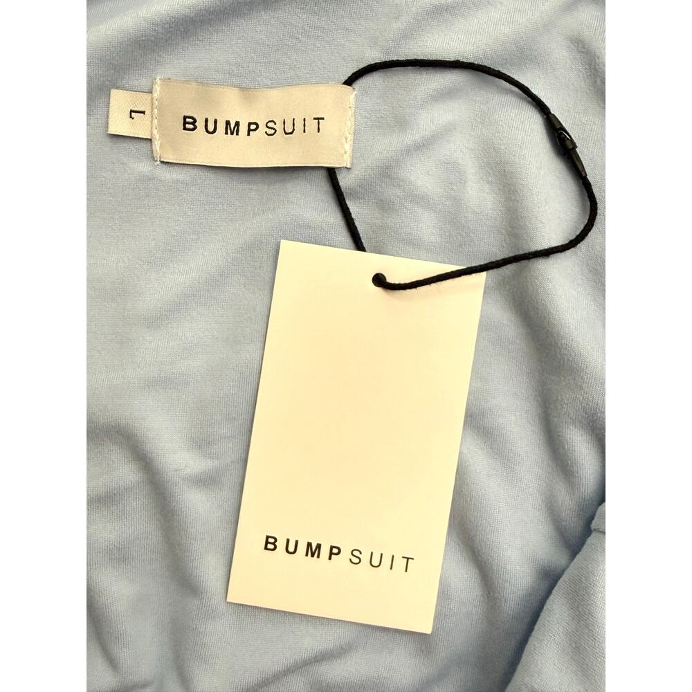 NWT Bumpsuit The Elle Maternity Midi Dress Powder Blue Size L Bodycon Stretch - Picture 8 of 9